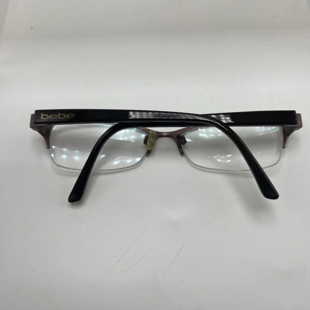 Bebe Eyeglasses Women FRAME ONLY Cat Eye Half Rim 57-17 Brown 502